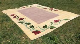 Lavender Rug w Fuchsia Flowers Room Size 8x11 Needs Cleaning LOCAL PICKUP ONLY - £39.46 GBP