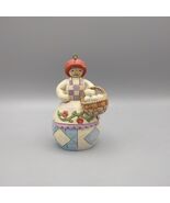 Jim Shore Christmas Ornament Snowman With Basket Quilt 4” - €13,59 EUR