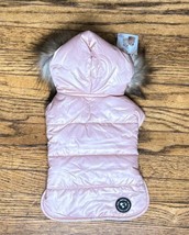 Justice Pale Pink Hooded Puffer Dog Coat Jacket Size XS Chihuahua Mini Poodle - £6.66 GBP