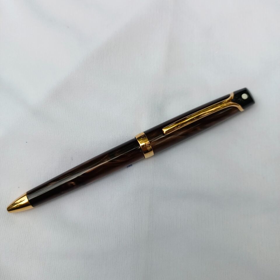 Sheaffer Valor Brown Marbled Polished Finish W/ Palladium Plated Ball Pen - £178.33 GBP