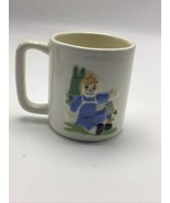 Raggedy Ann &amp; Andy Coffee Mug Cup Childrens Embossed Vintage 1975 Signed 3&quot; - £11.85 GBP