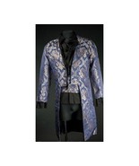 NWT Men&#39;s Blue Brocade Steampunk Victorian Goth Vampire Tailcoat Jacket - £119.89 GBP