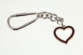 Sterling Silver Enamel Inlay Dangle Heart Key Chain 90 mm Long - $2,354.25 MXN