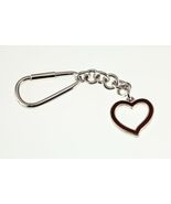 Sterling Silver Enamel Inlay Dangle Heart Key Chain 90 mm Long - $2,354.25 MXN