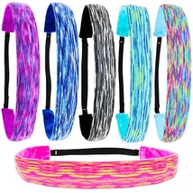 6 Tie Dye Headbands for Girls Adjustable No Slip Hair Bands for Kids Str... - $34.99