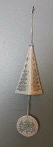 Vintage Ceramic Wind Chime Christmas Trees Silver and White  Hand Painted 16&quot; - £11.80 GBP