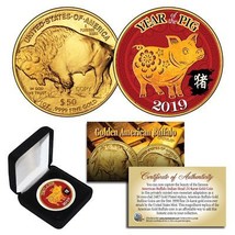 2019 Lunar YEAR OF THE PIG 24K Gold Clad $50 American Buffalo Tribute Co... - €11,15 EUR 2019 Lunar YEAR OF THE PIG 24K Gold Clad $50 American Buffalo Tribute Co... - €11,15 EUR