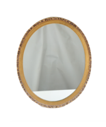 Antique Vintage Ornate Gold Gilded Baroque Framed Oval Hanging Wall Mirror - $379.06 CAD
