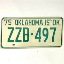 1975 United States Oklahoma Tulsa County Passenger License Plate ZZB-497 - €11,20 EUR