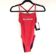 TYR Guard+ One Piece Swimsuit Crosscutfit Open Back Red 30 US XS - £26.56 GBP