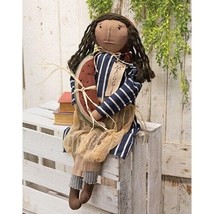 folk art primitive country rustic summer Maggie w/ Watermelon Slice 23&quot; DOLL - £47.33 GBP