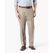 Dockers Signature Khaki Lux Cotton Stretch Classic Fit Flat Front Pants, Beige - £21.25 GBP