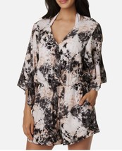 Bar III Hidden Marble Tie Dye Swim Cover Up Romper Sz S Blush Pink Black Shorts - £23.81 GBP