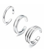 Sterling Silver Toe Ring Sets Summer Jewelry 3 Styles Adjustable Hypoall... - £25.96 GBP