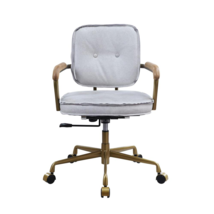 Siecross Office Chair, Vintage White Top Grain Leather (93172) - $673.99