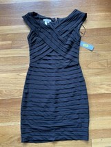 London Times Dress Ruffles Black NwT Size 4 Zip Up Back Womens - £31.43 GBP