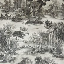 P Kaufmann Grand Toile Platinum Grey 2.6+ Yards Fabric Remnant - £38.36 GBP