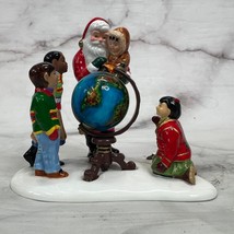Vintage Department 56 Santa Comes to Town 2000 Village Figurine Globe FLAW - $14.80