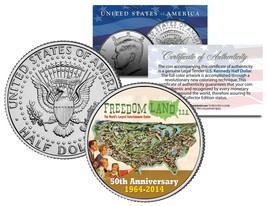 Freedom Land Usa Colorized Jfk Kennedy Half Dollar Us Coin Amusement Park Bronx - £6.72 GBP