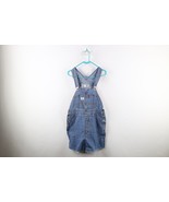 Vtg 90s Streetwear Womens Medium Distressed Custom Cut Off Shortalls Ove... - $101.48 CAD