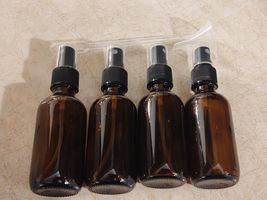 4 PACK 2 oz Amber Small Glass Spray Bottles ‎ 1.53 x 1.53 x 4.6 inches - $9.90
