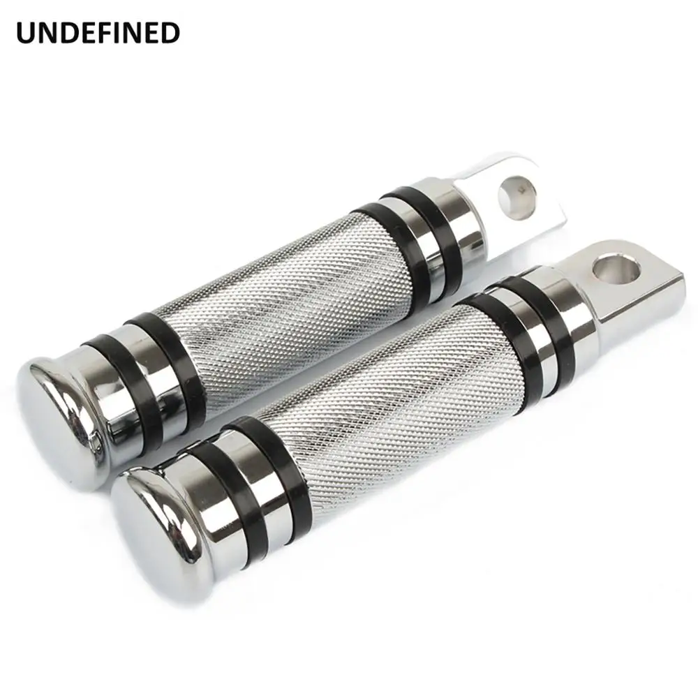 Motorcycle Knurled Foot Pegs CNC Rear Front Footrest Pedal Chrome for Harley - £22.03 GBP+