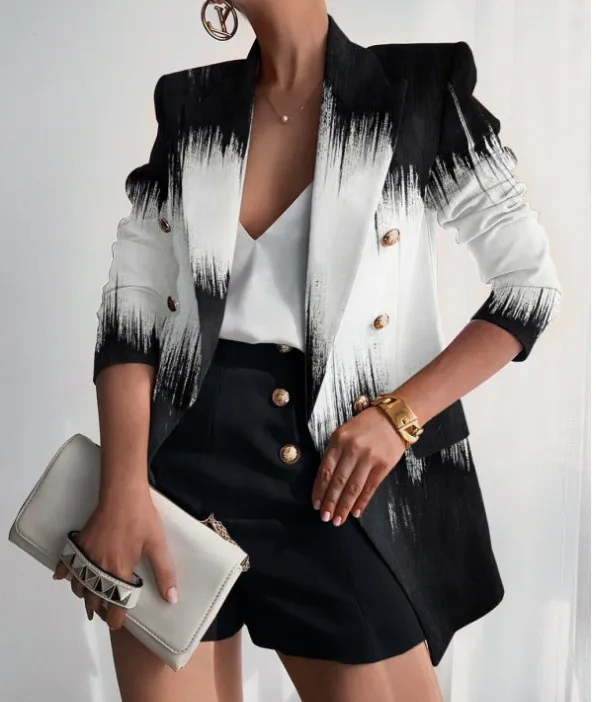 Primary image for CM.YAYA Women Blazer Solid Full Sleeve Double Breasted Slim Casual Blazers Femal