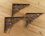 3 Antique Style Shelf Brace Wall Bracket Cast Iron Brackets Vine Garden ... - $19.99