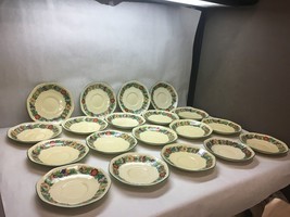 Vintage Set Of 19 Coffee Cup Saucers Nell Gwyn Pattern Masons China Colorful - £57.68 GBP