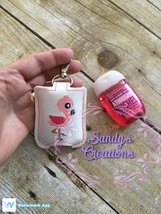 Flamingo Hand Sanitizer Holder ~ Key Fob ~ Key Chain - £10.26 GBP