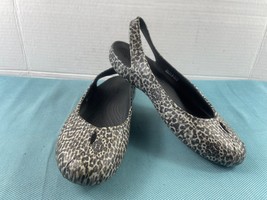 Crocs Womens Shoes Brown 8M M Olivia II Leopard Slingback Comfort Slip O... - $27.54
