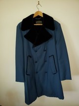 VINTAGE Lord and Lord Shanhouse Blue Black Winter Coat Size 40 Women Lon... - $28.50