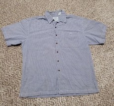 Canyon River Blues White Blue Stripe 100% Cotton Short Sleeve Shirt Men&#39;... - $8.00