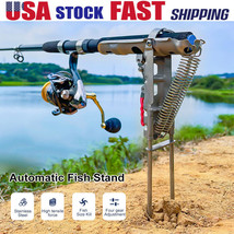 Automatic Spring Fishing Rod Holder Fishing Pole Stand Stainless Steel A... - $37.99
