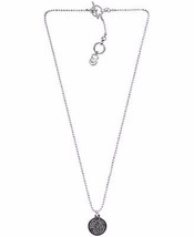 Michael Kors Silver Tone Black Pave Crystal Ball Pendant Necklace MKJ227... - $99.75