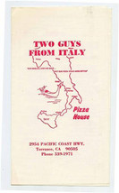 Two Guys From Italy Pizza House Menu Pacific Coast Hwy Torrance California  - $17.82