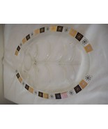 Vintage MCM Inland Glass Meat Platter Tray Atomic Tree of Life Starburst... - $19.99