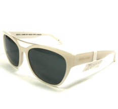Bcbgmaxazria Sunglasses Amaze Ivory Laminate Shiny Square With Green Lenses - £29.89 GBP