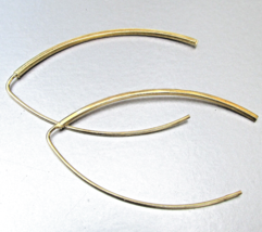 Gold Filled Sterling Silver Vermeil V Pull Through Vtg Threader Hoop Ear... - $22.72