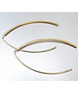 Gold Filled Sterling Silver Vermeil V Pull Through Vtg Threader Hoop Ear... - $22.72