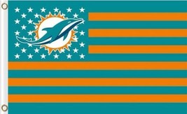 Miami Dolphins Flag 3X5 Ft Polyester Banner USA 90x150cm - $375.42 MXN