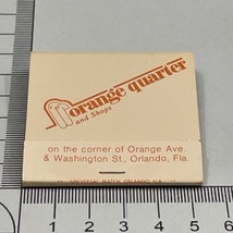 Vintage Matchbook Cover  Orange Quarter  &amp;  Shops  Restaurants Orlando FL.  gmg - £9.74 GBP