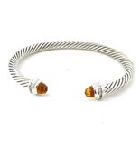 David Yurman Diamond Madeira Citrine Cuff Bracelet Size M 5 mm Sil Estat... - $485.10