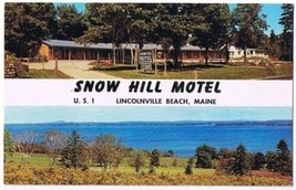 Lincolnville Beach Maine Postcard Book Snow Hill Motel Advertising - £2.32 GBP