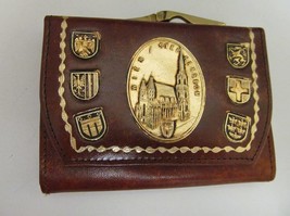 Vintage Wien Stephansdom Austria Wallet Change Purse Gold Tone Embossed Estate - £23.14 GBP