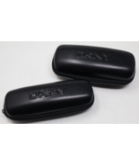 DKNY Eyeglass Case Semi-Hard With Zip Opening Black With Logo Lot of 2 New - $23.74