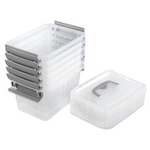 3.5 Quart Clear Storage Bin, Small Plastic Stackable Box/Cotainer With L... - £34.41 GBP