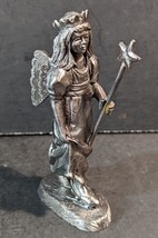 Michael Ricker 4.75&quot; Pewter 1995 Angel Fairy Wings Wand Sculpture AMANDA Signed - £22.15 GBP
