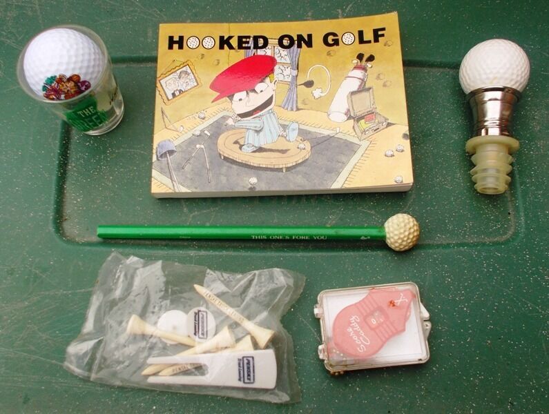 ~Vintage Misc. Lot of Collectable Golf Items ~ Bottle Topper, Score Caddy, Tees~ - $15.00