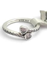 Authentic Pandora Forever Hearts, Clear CZ 191023CZ-56, Size 7.5, New - $866.79 MXN